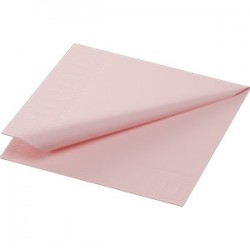 Serviette 24 x 24 cm ROSE COCKTAIL papier 3 couches pliée ¼ paquet 20 pièces