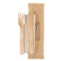 3/ bois avec cire biosourcée = SANS ODEUR BOULEAU Set 3 C F S couvert 16 cm emballé sachet Individuel carton 250 pièces 